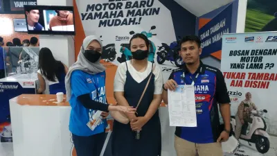 Program Trade In (Tukar Tambah) dihadirkan di Jakarta Fair Kemayoran 2022 untuk yang ingin meregenerasi ke sepeda motor baru Yamaha.