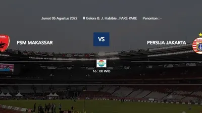Pertandingan antara PSM Makassar dan Persija Jakarta, akan disiarkan langsung oleh Indosiar sore nanti.
