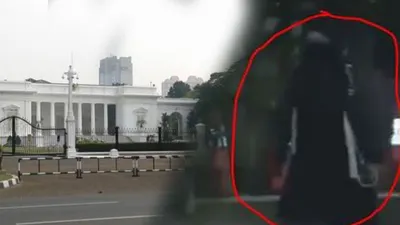 Wanita bawa senpi terobos Istana Negara di Merdeka Utara Jakarta. Foto: Istimewa