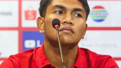 Foto: Pemain muda Persija Frengky Deaner ketika konferensi pers.