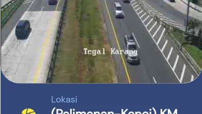Tangkapan layar pantauan  suasana Tol Palimaanan-Kanci.