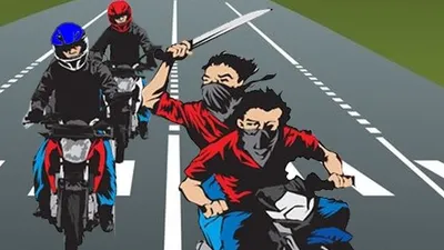 Ilustrasi geng motor.