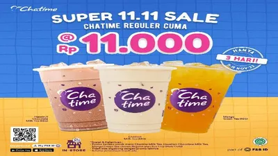 Promo 11.11 Chatime Ukuran Reguler Cuma Rp11 Ribu Aja, Borong Sekarang!