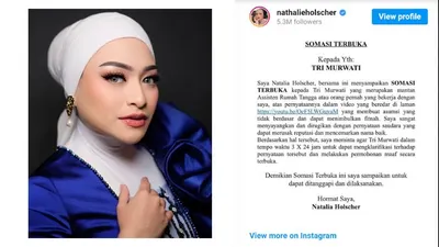Nathalie Holshcerbikin somasi terbuka untuk Wati