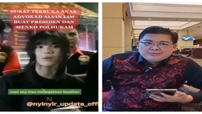 Anak Alvin Lim menyampaikan surat terbuka kepada Presiden Joko Widodo