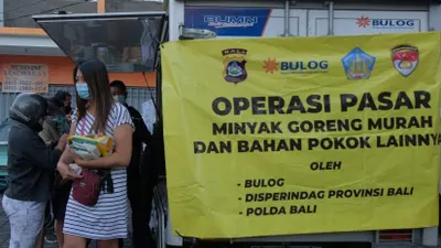 Ilustrasi pasar murah. Sepanjang Februari 2022 ini Pemprov DKI Jakarta akan menggelar Operasi Pasar Murah.