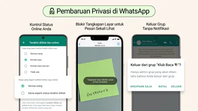 Ilustrasi cara keluar dari grup WhatsApp (WA) tanpa diketahui kontak atau anggota lain.