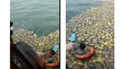 Viral Video Ratusan Minyak Goreng Kemasan Tumpah di Tengah Lautan