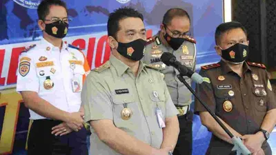 Wagub DKI Ariza saat peluncuran ETLE Nasional di Polda Metro Jaya/ Aini Tartinia