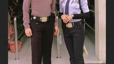 Ilustrasi seragam Satpam laki-laki yang mirip dengan Polisi.