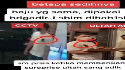 baju yang Brigadir J kenakan saat terakhir, sama dengan baju yang dipakainya saat memberi kue ulangtahun adiknya / tangkap layar TikTok kolispro