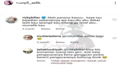 Rizky Billar ketahuan aktif di medsosnya , padahal Kuasa hukum menyebut ia kena gangguan psikis /instagram @rumpii_asiik