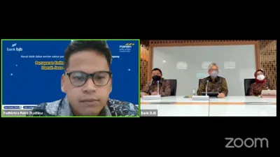 Direktur bank bjb Yuddy Renaldi saat zoom.