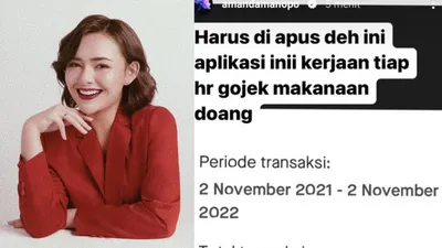 Amanda Manopo pamerkan total transaksi jajan makanan online yang nilainya setara dengan harga rumah.