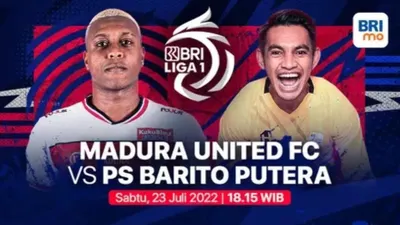 Link Live Streaming Madura United Vs Barito Putera, Sabtu 23 Juli 2022 Pukul 18.30 Wib (Video.com) 