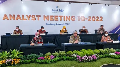 Analyst Meeting yang menyatakan pada triwulan I 2022, bank bjb mampu catatkan pertumbuhan laba 28,6% Year on Year.