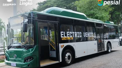 Bus listrik yang saat ini dipakai armada TransJakarta.