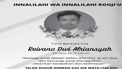 Profil Reyvano Dwi Afriansyah, Korban Tragedi Kanjuruhan Ke 134 Yang Meninggal Hari Ini