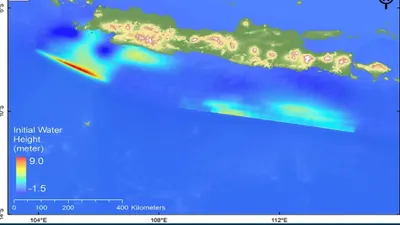Tsunami akibat Gempa Megathrust 9,1 M diperkirakan Terjadi di Pulau Jawa, Simak Sebaran Tinggi Gelombangnya!
