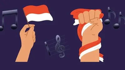 Ilustrasi lagu nasional yang sering diputar saat momen 17 Agustus.