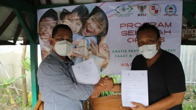 KPAID Kota Bogor bersama PKBM Bakti Nusa Bogor saat melakukan penandatanganan nota kesepahaman bersama