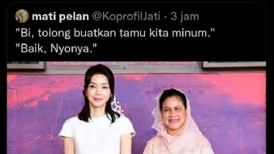 Ibu Negara Iriana Jokowi dan istri Presiden Korea Selatan, Kim Koen Hee