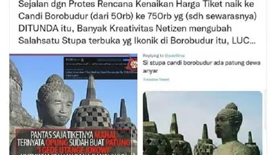 Viral Foto Editan Stupa Borobudur Mirip Jokowi