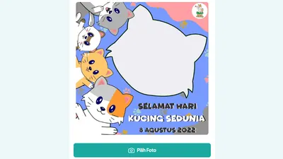 Twibbon Hari KucingSedunia pada 8 Agustus 2022.