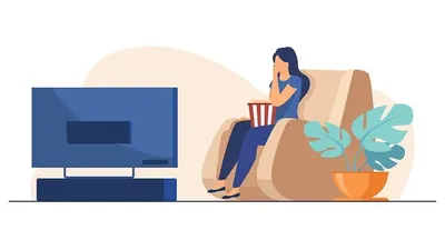 ilustrasi nonton TV digital. (Freepik)