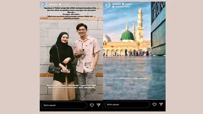 Pasangan Dinda Hauw dan Rey Mbayang.