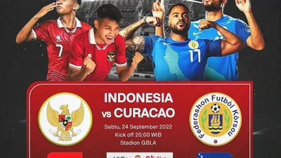 Link Live Streaming Bola Indonesia vs Curacao Hari Ini Sabtu 24 September 2022 Pukul 20.00 WIB, Klik di Sini!