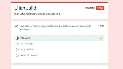 Google Form tes ujian julid.