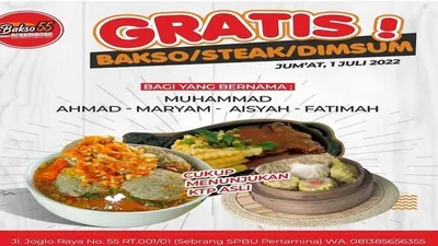 promo bakso gratis (instagram @bakso55.jkt