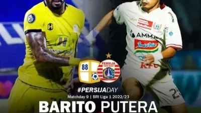 Link Live Streaming Bola Barito Putera vs Persija Jakarta BRI Liga 1 Minggu 11 September 2022 Pukul 20.00 WIB