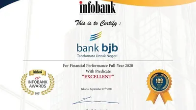 Dirut bank bjb Yuddy Renaldi dan bank bjb terima penghargaan Infobank Award 2021