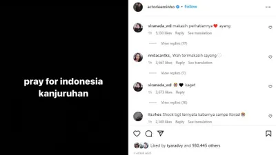 Lee Min Ho Ucapkan Belasungkawa Atas Tragedi di Kanjuruhan Malang