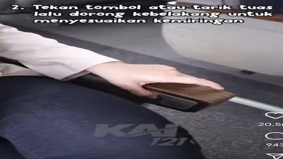 Tutorial mengatur tingkat kemiringan kursi kereta api Eksekutif  (tangkapan instagram kai121) 