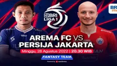 Siaran Langsung Bola Hari Ini Arema FC vs Persija Jakarta BRI Liga 1 Minggu 28 Agustus 2022 Pukul 20.30 WIB