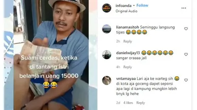   Viral Suami Ditantang Istri Belanja ke Pasar dengan Uang Rp 15 Ribu, Pulang-pulang Bawa Barang Tak Terduga