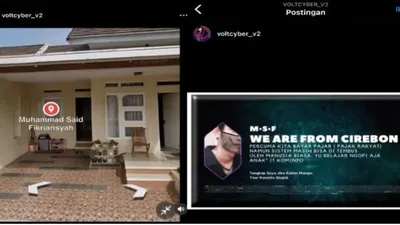  Caption foto : kolase yang diambil dari instagram yang diduga hacker Bjorka @voltcyber_v2