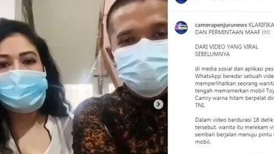 Terbongkar Pakai Pelat Bodong, Wanita yang Pamer Mobil TNI Minta Maaf (Instagram)