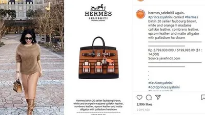 Syahrini tenteng tas Hermes Rp2,7 miliar, publik ungkit ini. (Instagram/@hermes_selebritii)
