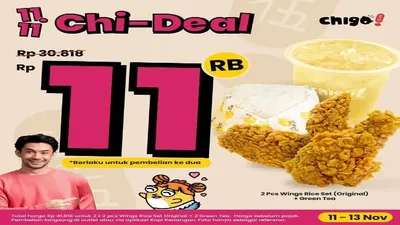 Promo 11.11 Chigo Mulai dari Rp11 Ribuan Aja, Cek Ketentuannya Disini!