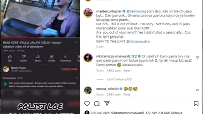 Viral! Video Prank KDRT, Baim Wong dan Paula Verhoeven Dikecam Netizen dan Deddy Corbuzier  Sumber: Instagram @mastercorbuzier