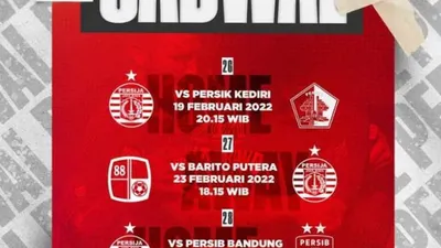 Jadwal laga Persija Jakarta usai lawan Persik Kediri di BRI Liga 1 2021-2022