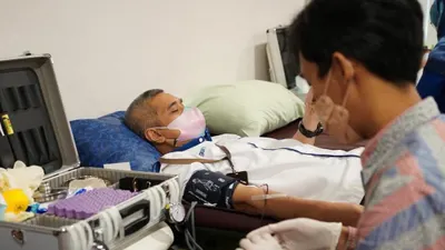 Pelaksanaan donor darah dalam rangka perayaan ultah PNM.