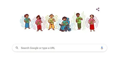 Google Doodle rayakan Hari Angklung Sedunia.