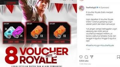 Buat Pecinta Game, Ini Cara Dapat Voucher Gratis Free Fire Hingga 8 Agustus 2021/(instagram/freefirebgid)