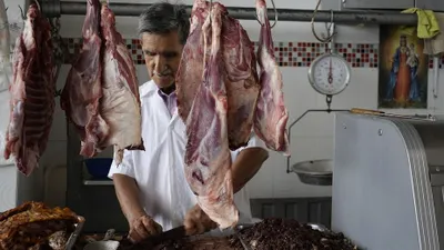 Ilustrasi pedagang daging sapi.