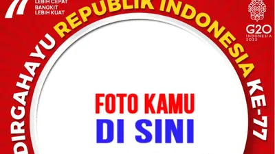 Twibbon menarik untuk rayakan kemerdekaan Indonesia 17 Agustus 2022 yang ke-77.